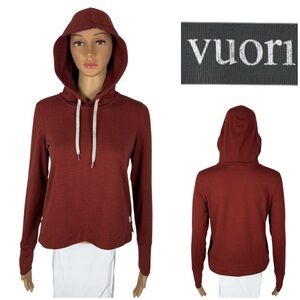 Vuori Women XS Top Heather Orange Brown Halo Essential Hoodie VW226 Athletic EUC